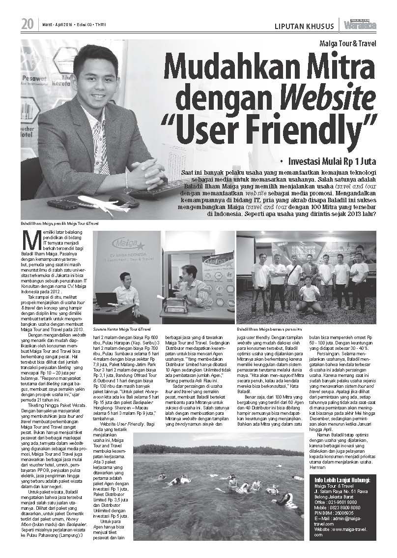 Liputan Waralaba Maiga Tour & Travel