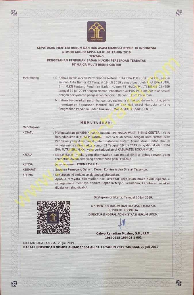 SURAT SK KEHAKIMAN Maiga Travel